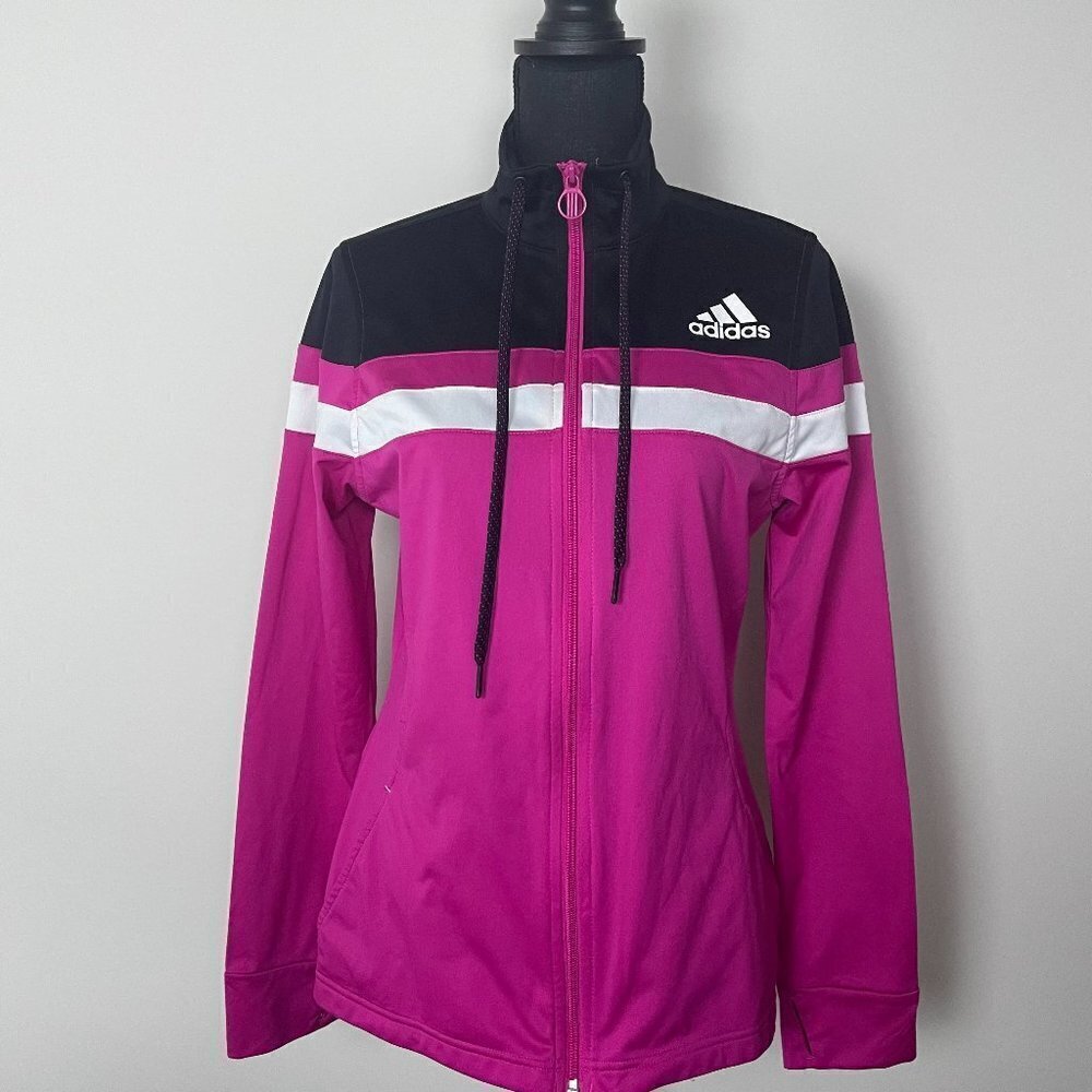 Women's Adidas Activewear Jacket Fuschia/Black/White-Medium